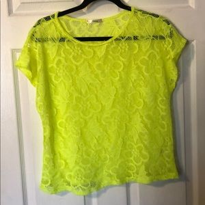 floral neon yellow top